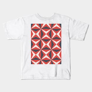 Vintage Black and Red Geometric Pattern Kids T-Shirt